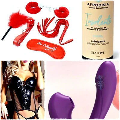 Imagen que muestra 4 diferentes productos que se venden en Belove Market, la mejor sex shop Chillán. 